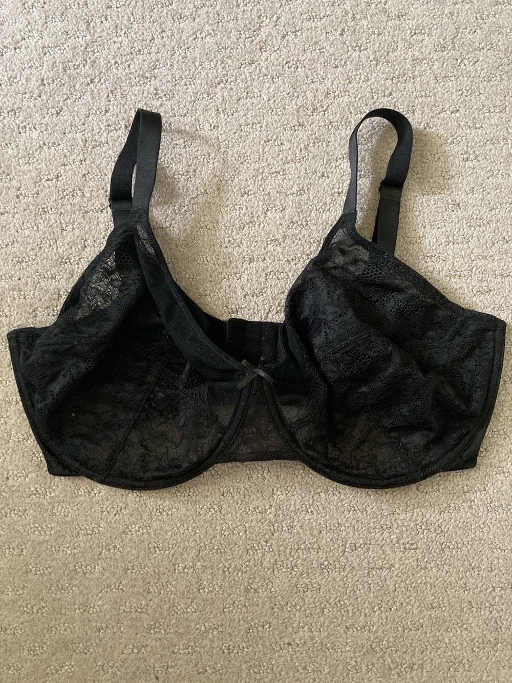 HSIA Enchante Minimizer black lace bra, 36H.